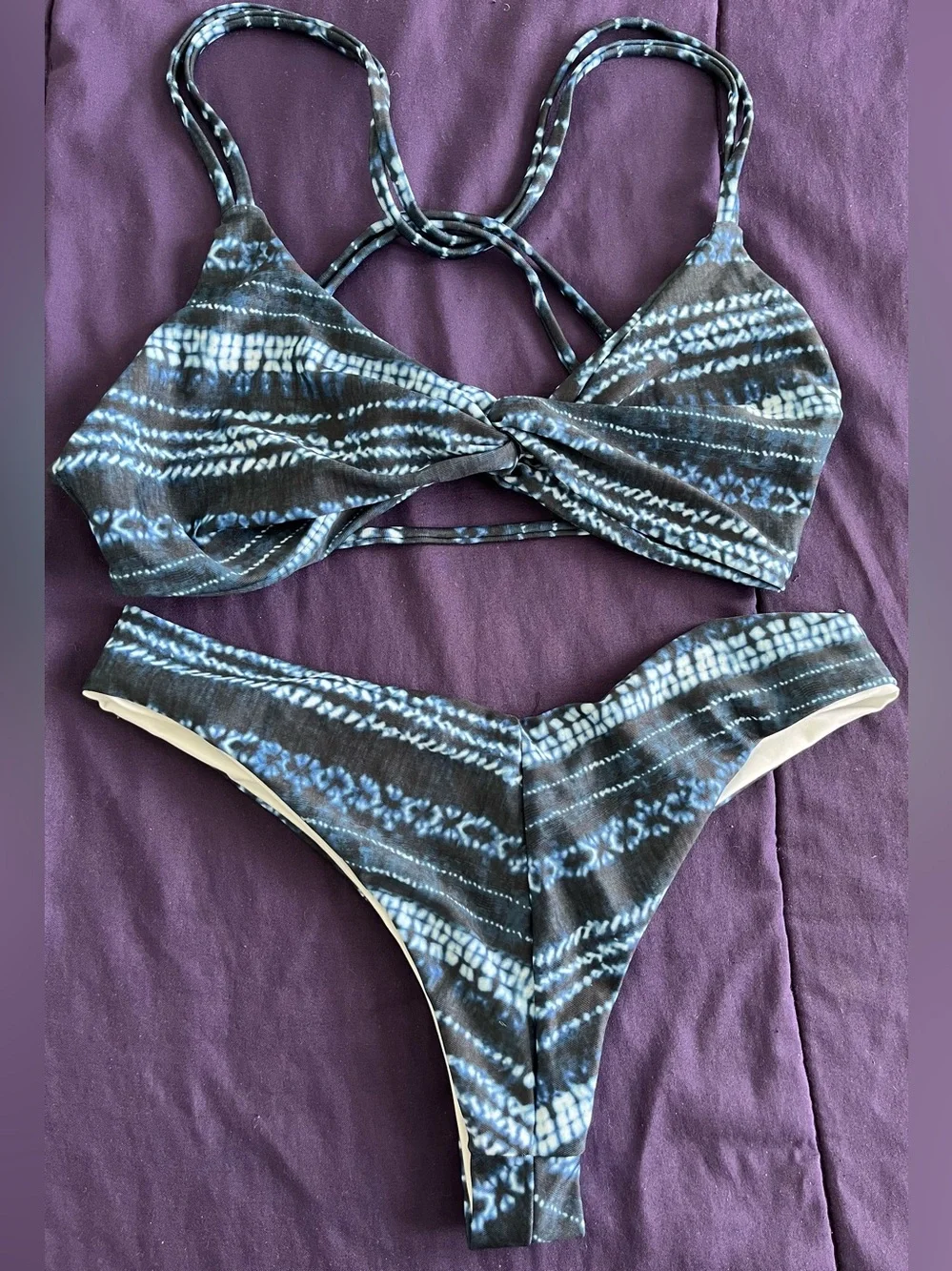 NEW L*Space Bikini Set Midnight Caravan Hartley Top & Sandy Bottom Medium Boho